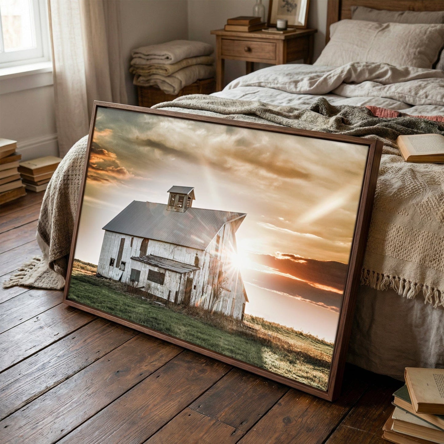 Rustic Wall Art Old Barn Print – Farmhouse Wall Decor with Vintage Canvas Wall Art Teri James Photography