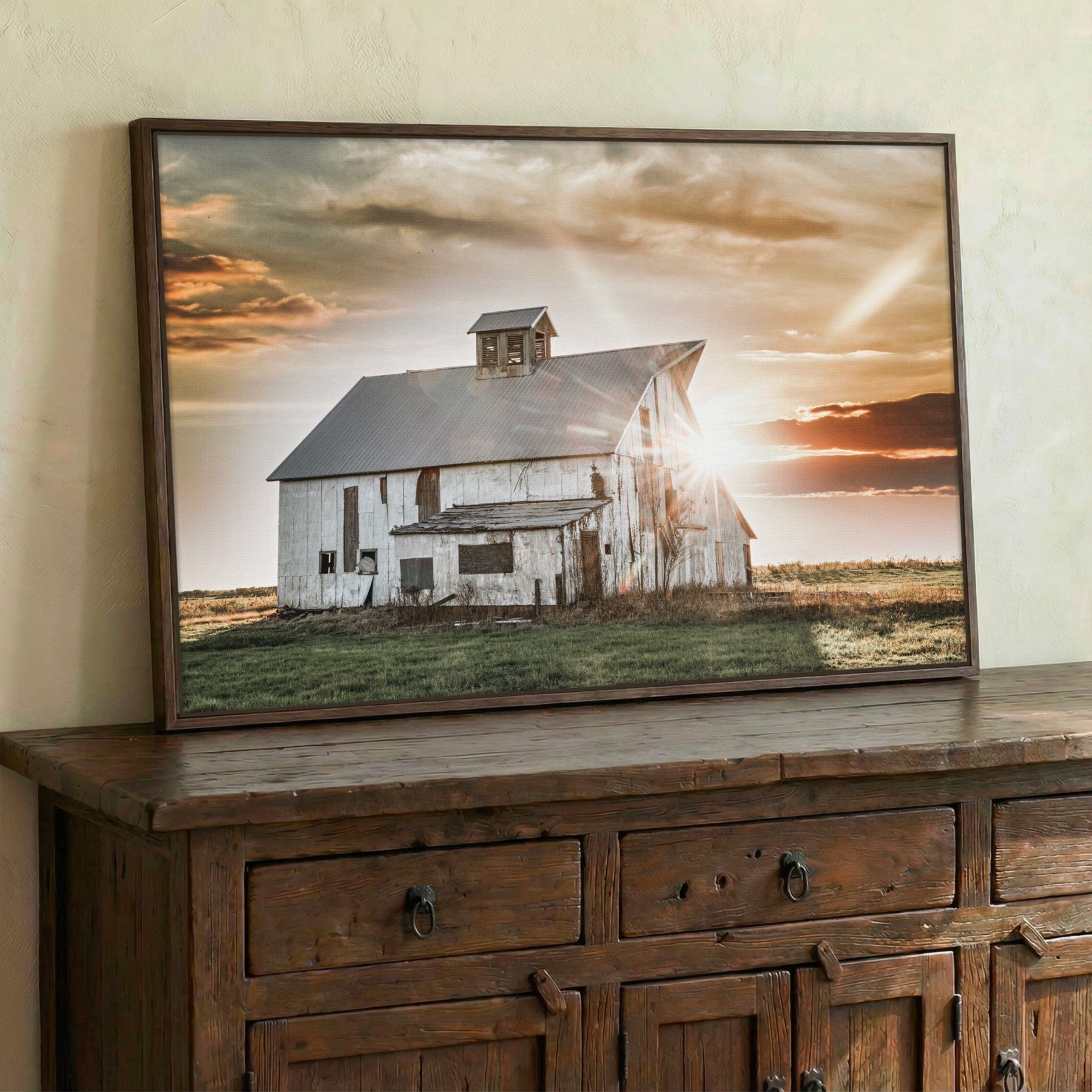 Rustic Wall Art Old Barn Print – Farmhouse Wall Decor with Vintage Canvas Wall Art Teri James Photography