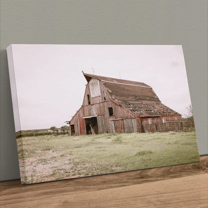 Rustic Wall Art - Old Red Barn Print Canvas-Unframed / 12 x 18 Inches