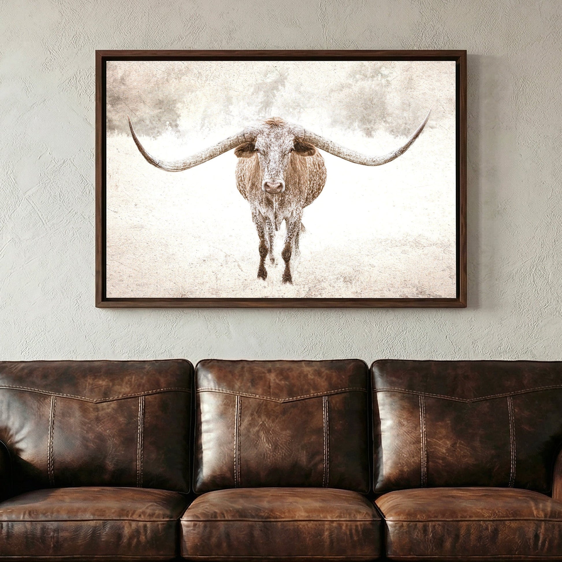 Sepia Longhorn Canvas Art Wall Art Teri James Photography