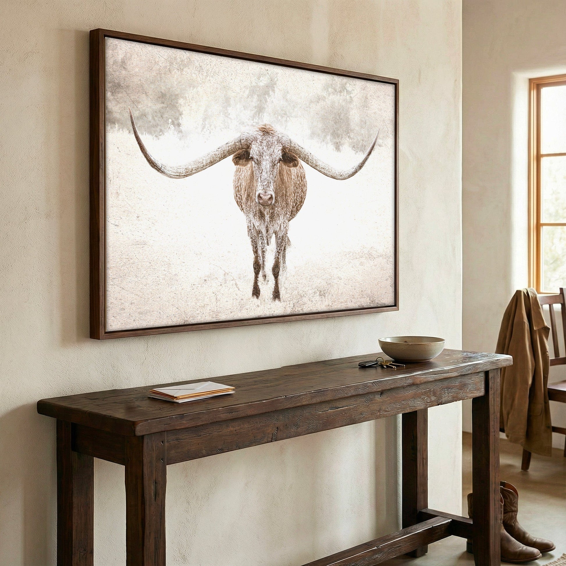 Sepia Longhorn Canvas Art Wall Art Teri James Photography
