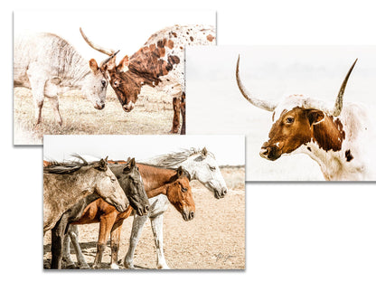 Sepia Western Art, Set of 3 Paper Photo Print (Set of 3) / 12 x 18 Inches Wall Art Teri James Photography
