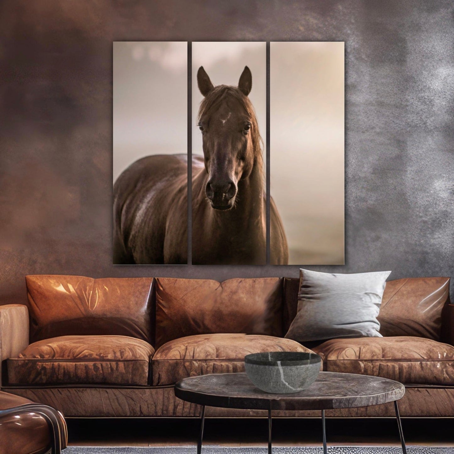 Square Horse Triptych 48" x 48" 48" x 48" (3 @ 16" x 48") Wall Art Teri James Photography