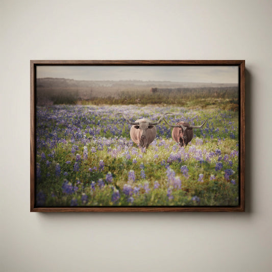 Texas Bluebonnets Canvas - Rustic Western Art