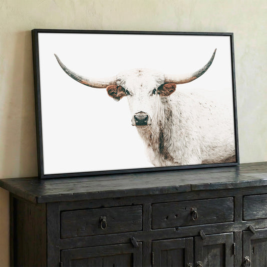 Texas Longhorn Art in Farmhouse Colors Wall Art Teri James Photography