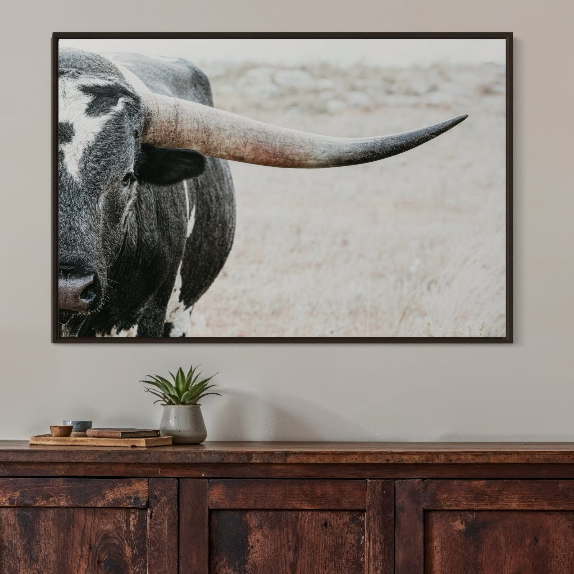 Texas Longhorn Bull Closeup Photo Wall Art Teri James Photography