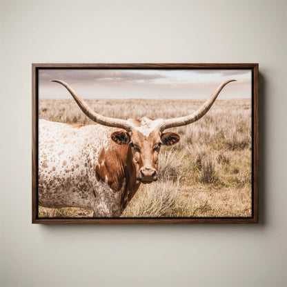 Texas Longhorn Canvas Art – Western Wall Art Rustic Farmhouse