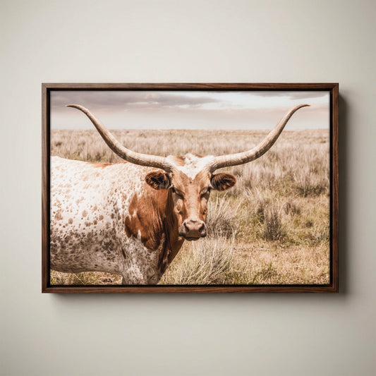 Texas Longhorn Canvas Art – Western Wall Art Rustic Farmhouse
