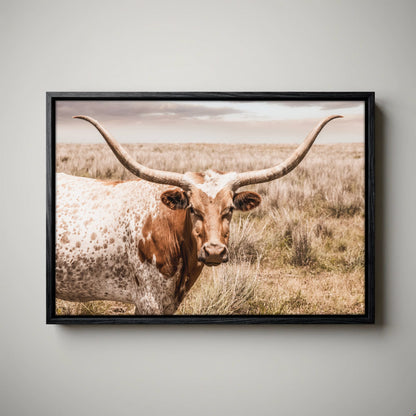 Texas Longhorn Canvas Art – Western Wall Art Rustic Farmhouse