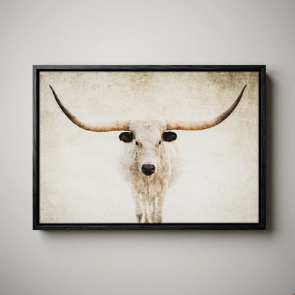 Texas Longhorn Canvas - Modern Farmhouse Wall Art