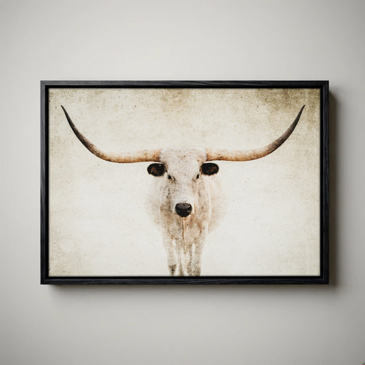 Texas Longhorn Canvas - Modern Farmhouse Wall Art