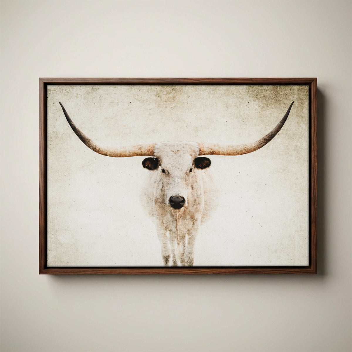 Texas Longhorn Canvas - Modern Farmhouse Wall Art