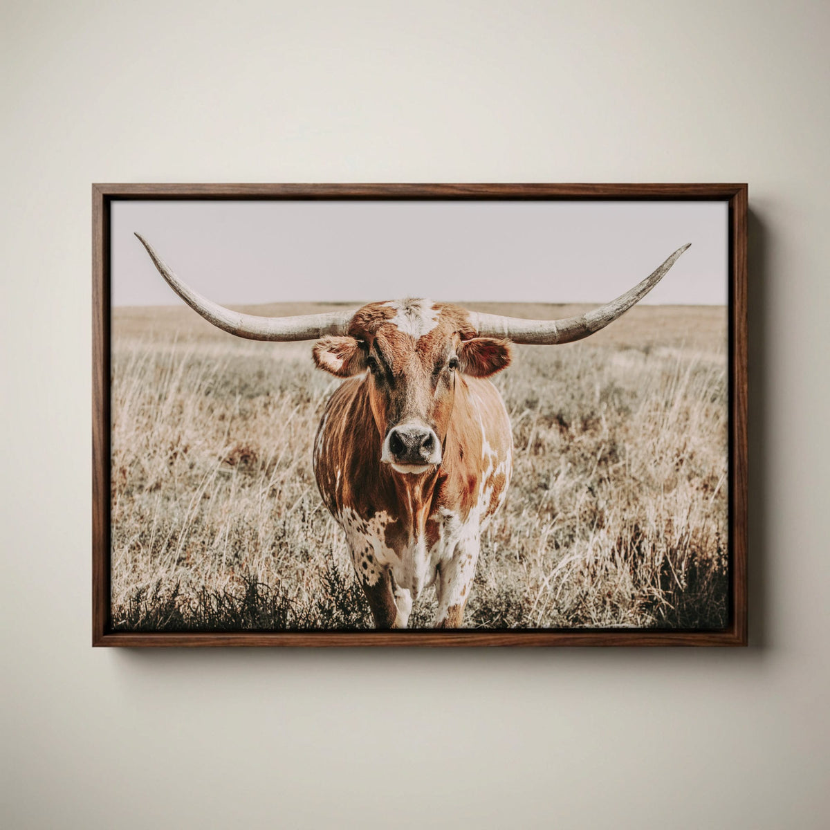Texas Longhorn Canvas Wall Art – Rustic Western Decor