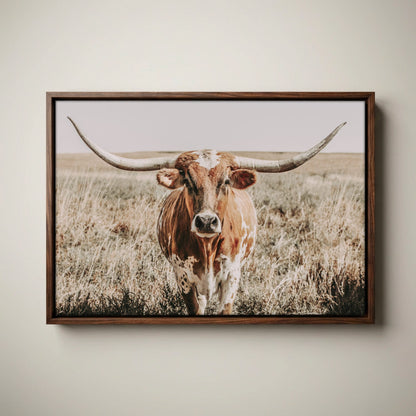 Texas Longhorn Canvas Wall Art – Rustic Western Decor