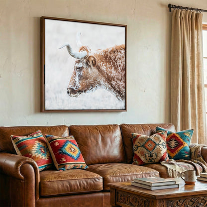 Texas Longhorn Cattle Art in Sepia Colors Wall Art Teri James Photography
