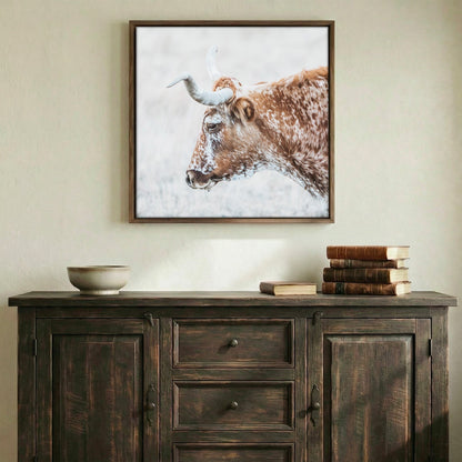 Texas Longhorn Cattle Art in Sepia Colors Wall Art Teri James Photography