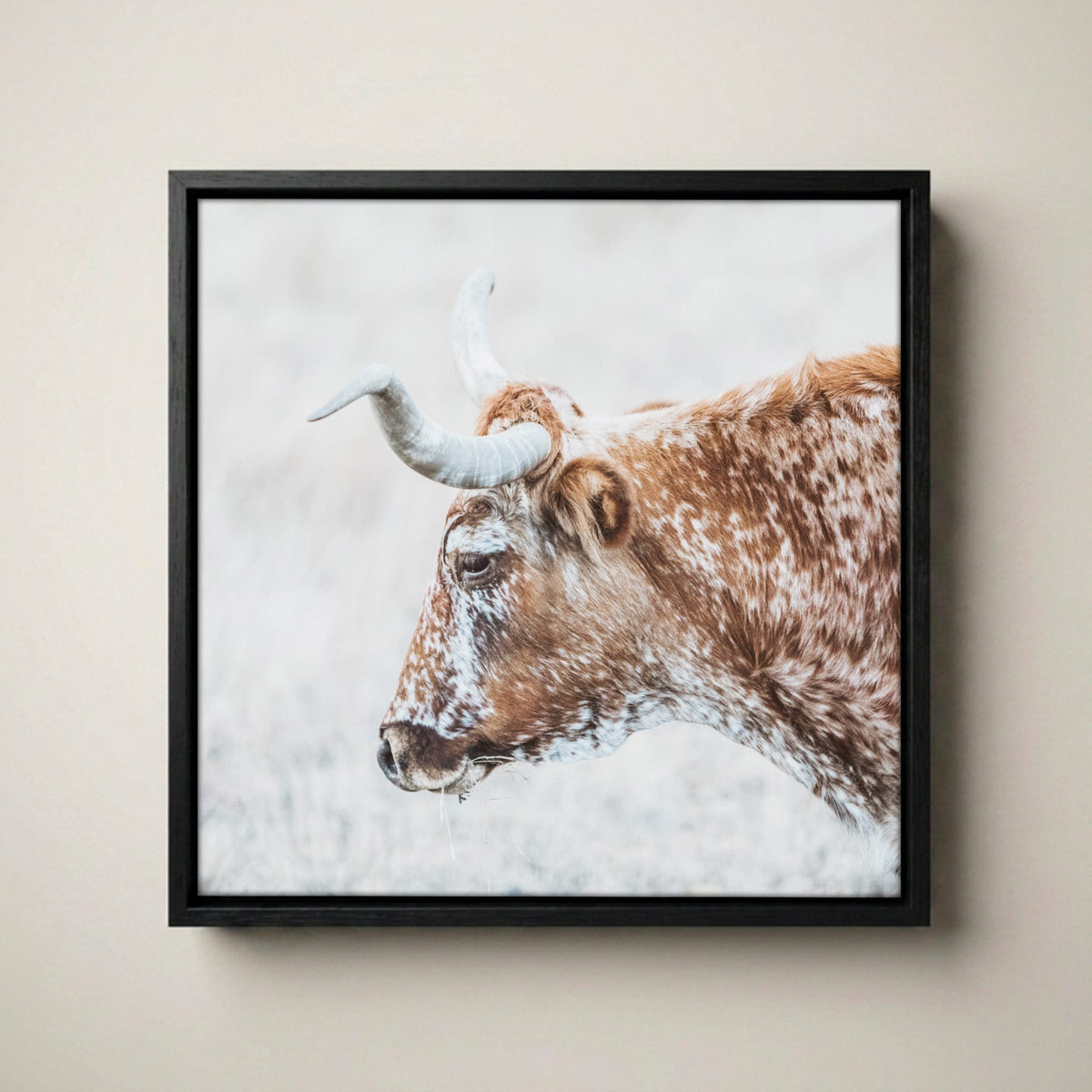 Texas Longhorn Cattle Art – Rustic Sepia Wall Art