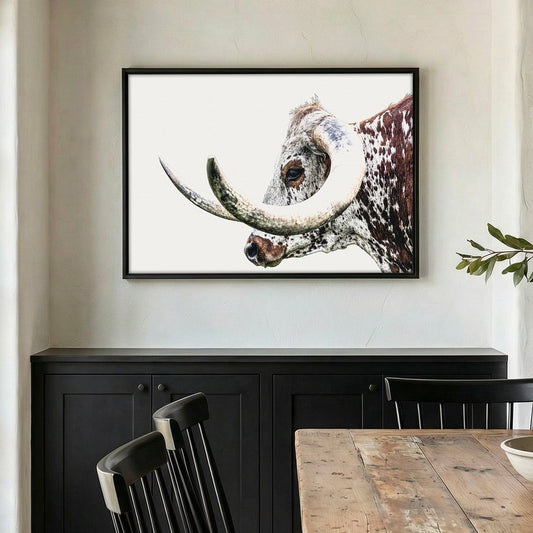 Texas Longhorn Closeup Canvas Wall Art Teri James Photography