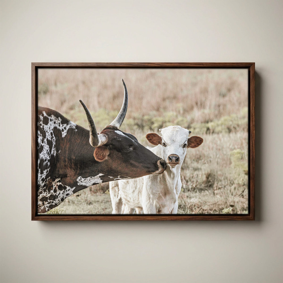 Texas Longhorn Nursery Art – Cow Calf Artwork for Kids’ Room