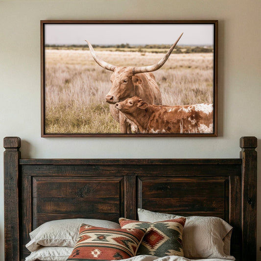 Texas Longhorn Nursery Decor – Rustic Farmhouse Nursery Wall Art Canvas Wall Art Teri James Photography