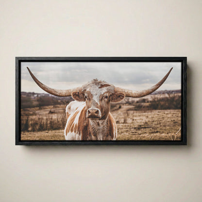 Texas Longhorn Panoramic Large Canvas Print