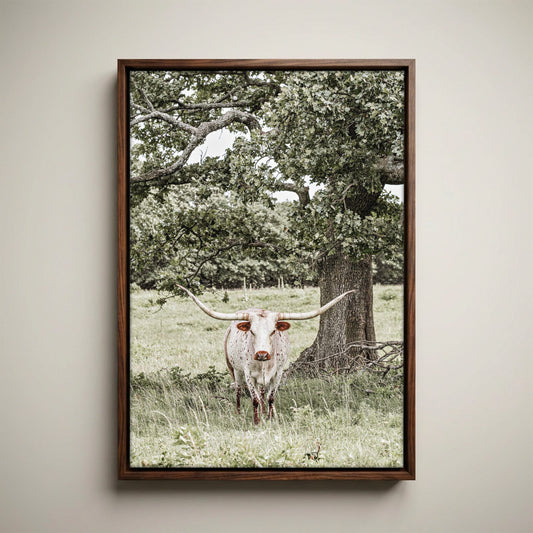 Texas Longhorn Wall Art – Vertical Canvas Print