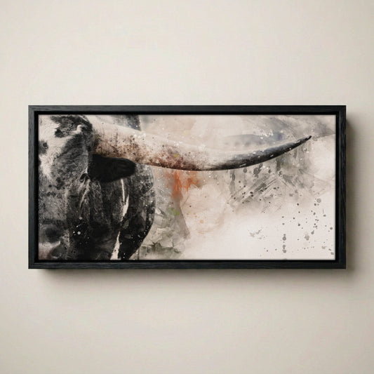 Texas Longhorn Wall Decor - Modern Western Art Panoramic
