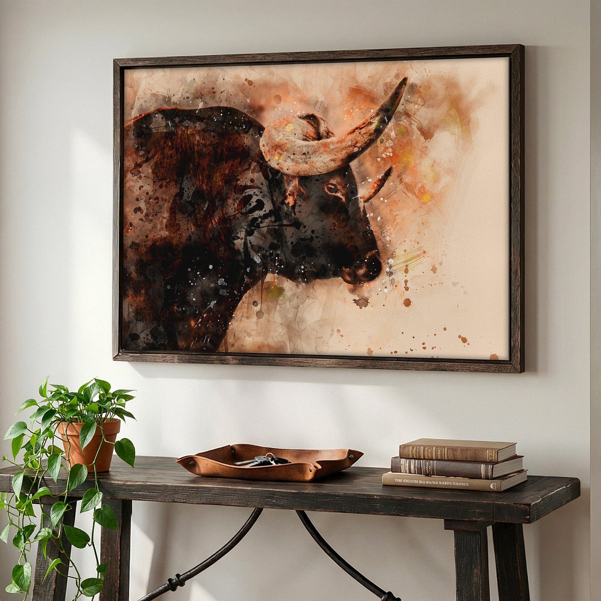 Texas Longhorn Watercolor Art Wall Art Teri James Photography