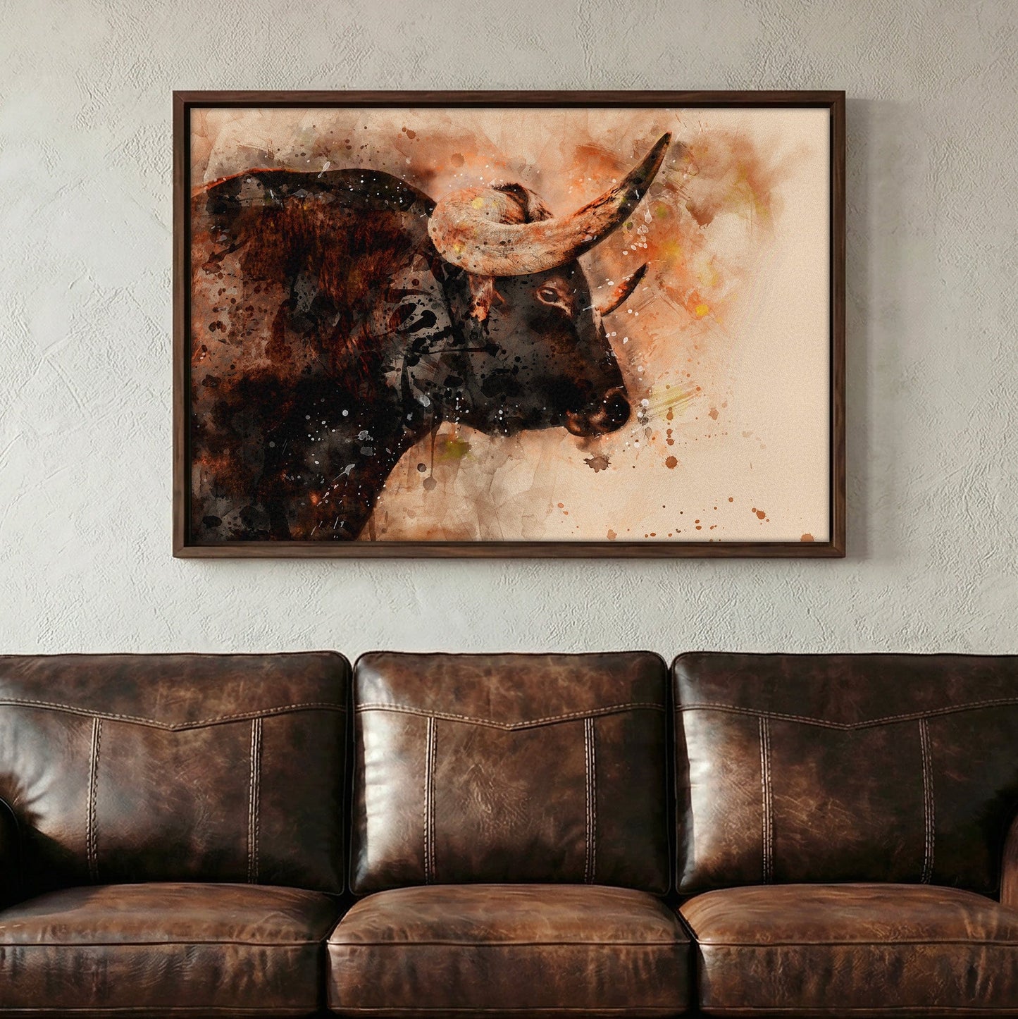 Texas Longhorn Watercolor Art Wall Art Teri James Photography