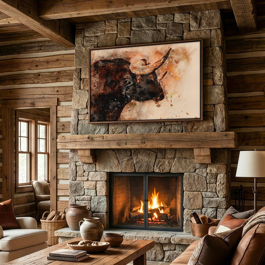 Texas Longhorn Watercolor Art Wall Art Teri James Photography