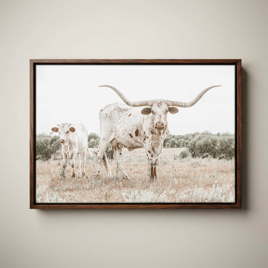 Texas Nursery Wall Art - Longhorn Cow & Calf