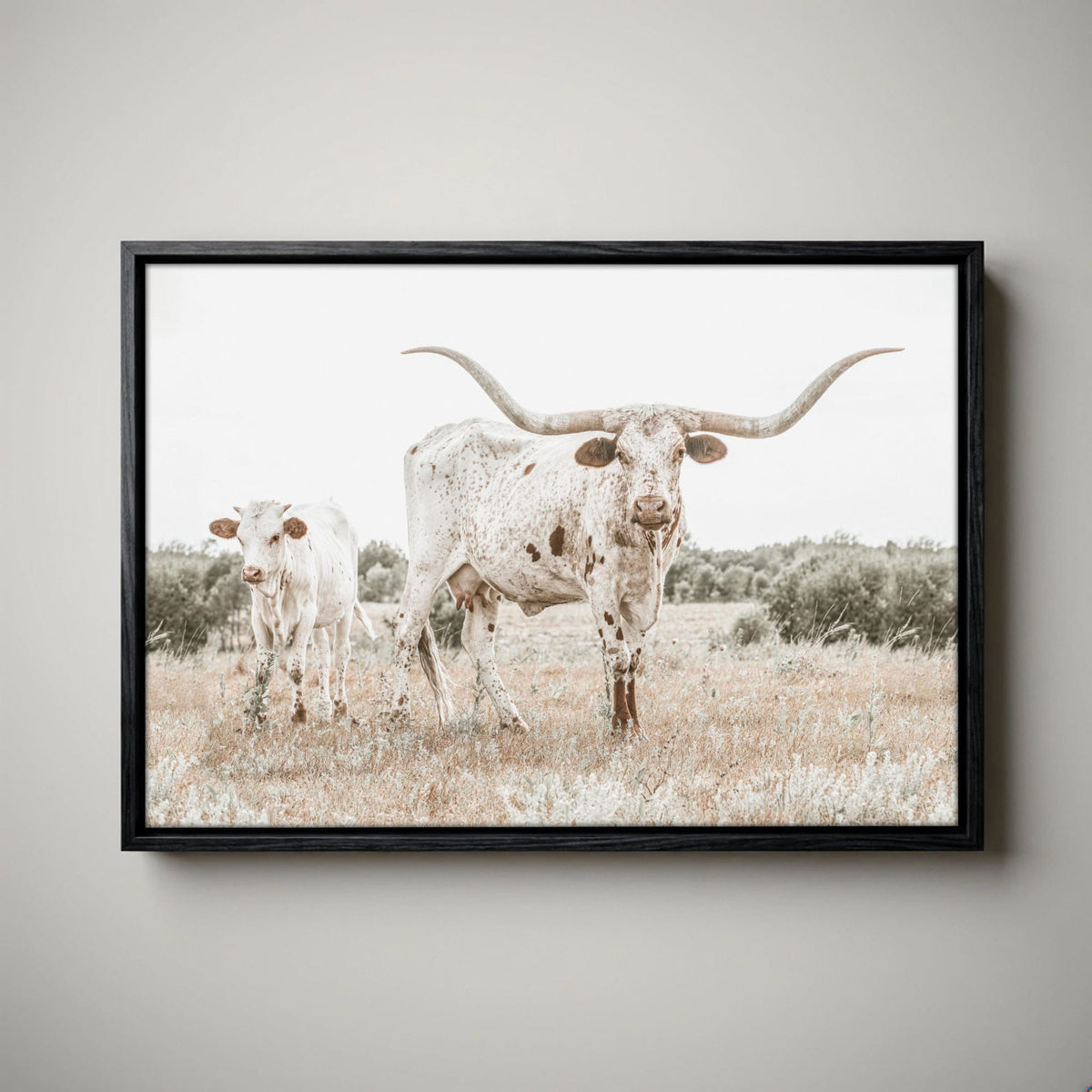 Texas Nursery Wall Art - Longhorn Cow & Calf
