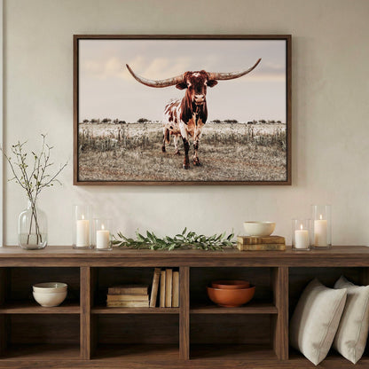 Texas Style Wall Decor - Longhorn Bull Wall Art Teri James Photography