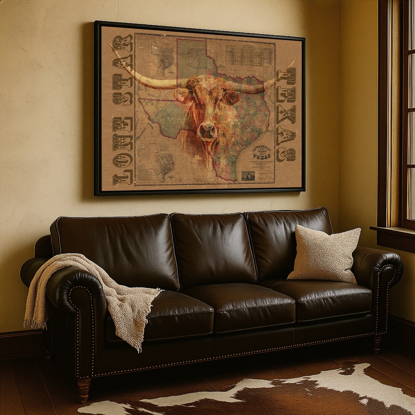 Texas Wall Art Map & Longhorn Wall Art Teri James Photography