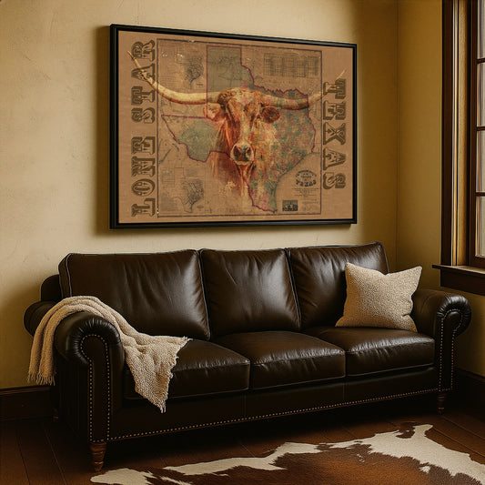 Texas Wall Art Map & Longhorn Wall Art Teri James Photography