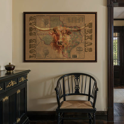 Texas Wall Art Map & Longhorn Wall Art Teri James Photography