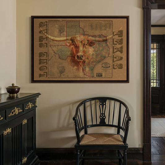 Texas Wall Art Map & Longhorn Wall Art Teri James Photography
