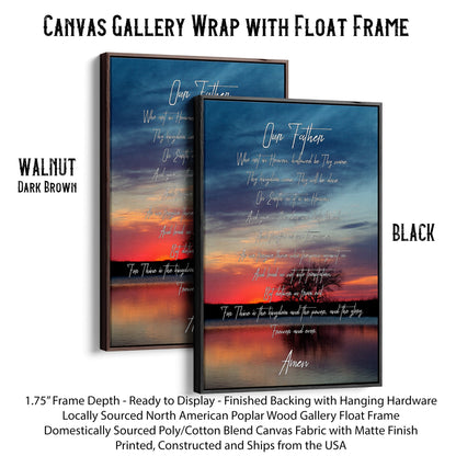 The Lord's Prayer Inspirational Wall Art Canvas-Black Frame / 12 x 18 Inches Wall Art Teri James Photography