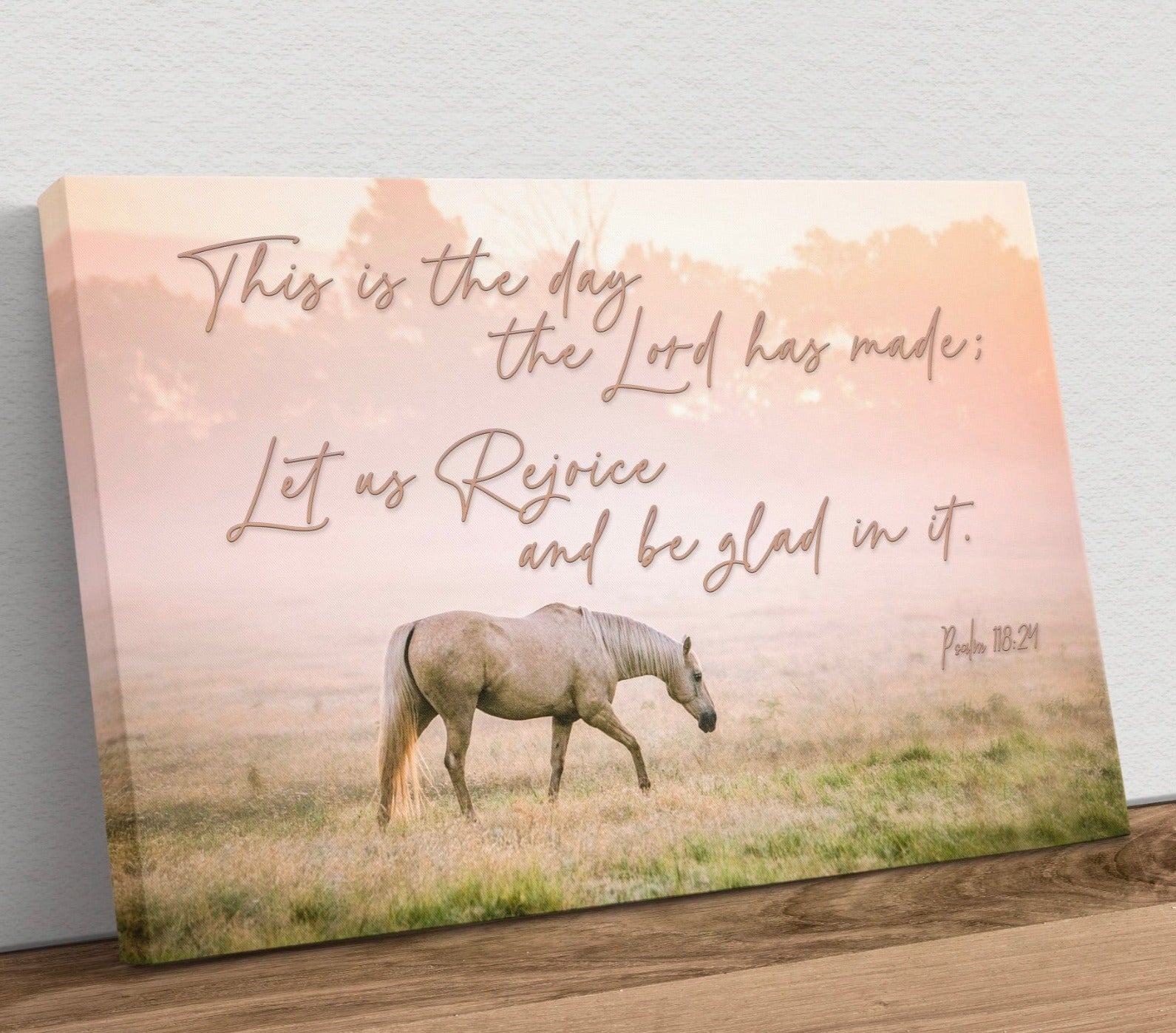 This is the Day the Lord has Made - Horse Wall Art Canvas-Unframed / 12 x 18 Inches Wall Art Teri James Photography