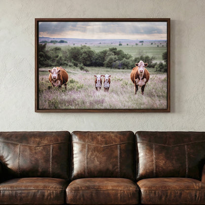 Twin Nursery Decor - Hereford Cattle Wall Art Teri James Photography