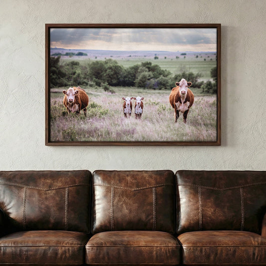 Twin Nursery Decor - Hereford Cattle Wall Art Teri James Photography