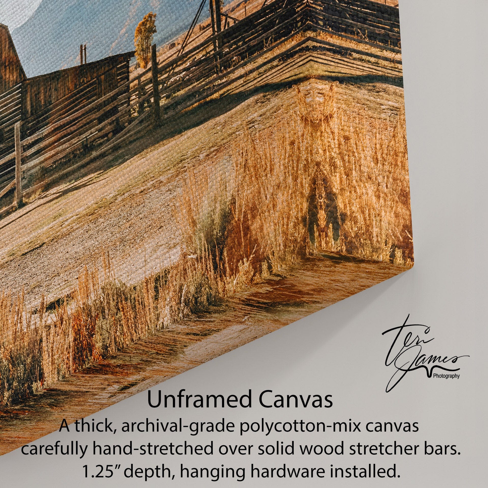 unframed canvas details