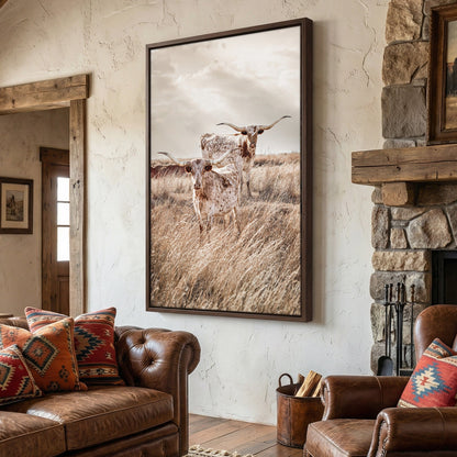 Vertical Longhorn Canvas Print Wall Art Teri James Photography