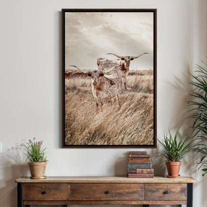 Vertical Longhorn Canvas Print Wall Art Teri James Photography