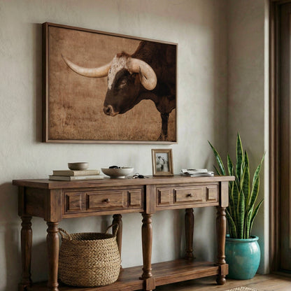 Western Art Longhorn Canvas - Modern Western Decor High Quality Wall Print Wall Art Teri James Photography