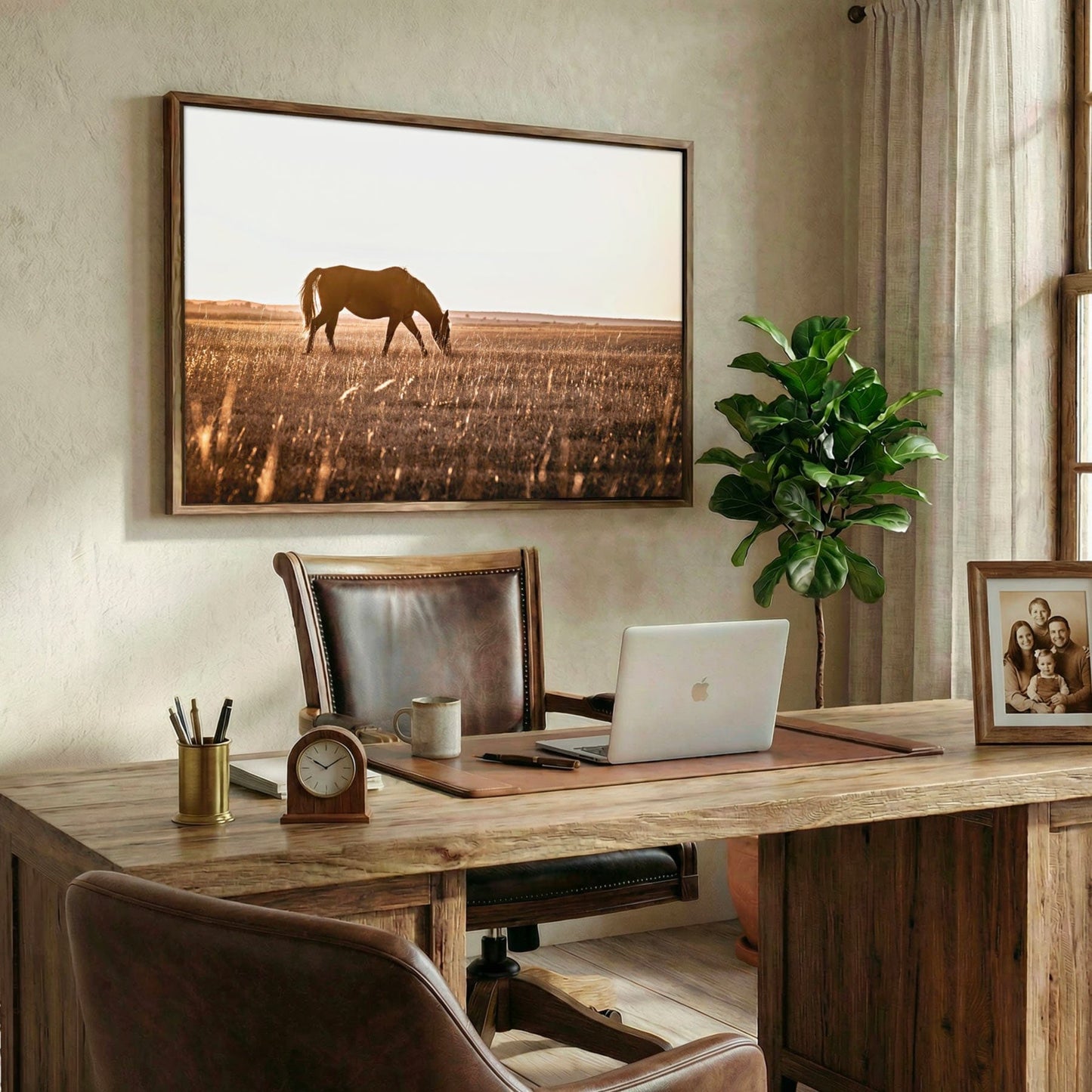 Western Bedroom Decor Rustic Horse Wall Art Large Canvas Print Sunset Pasture Wall Art Teri James Photography