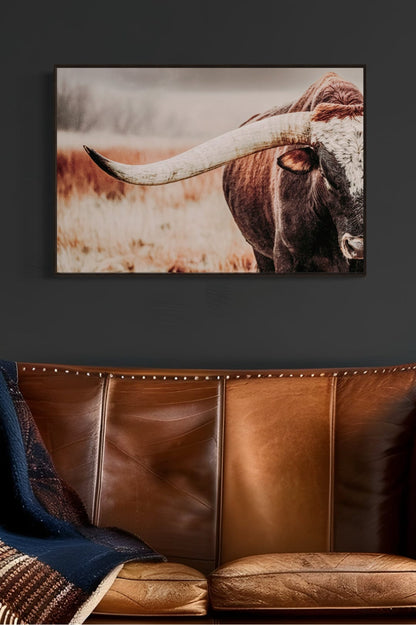 Western Canvas Wall Art - Longhorn Bull Wall Art Teri James Photography
