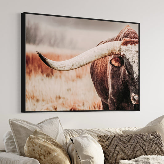 Western Canvas Wall Art - Longhorn Bull Wall Art Teri James Photography