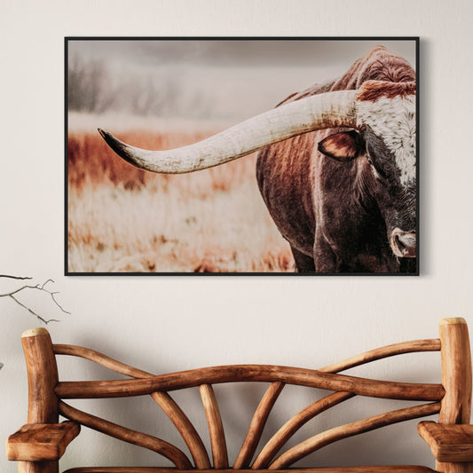 Western Canvas Wall Art - Longhorn Bull Wall Art Teri James Photography