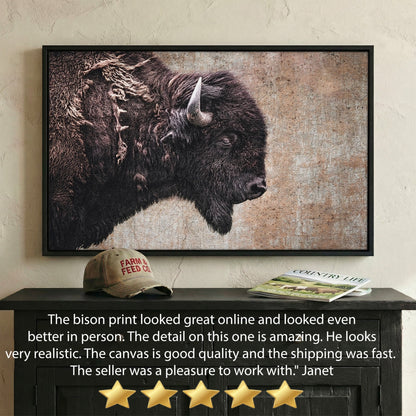 Western Decor Bison Painting - Rustic Wall Art With Buffalo Closeup Wall Art Teri James Photography